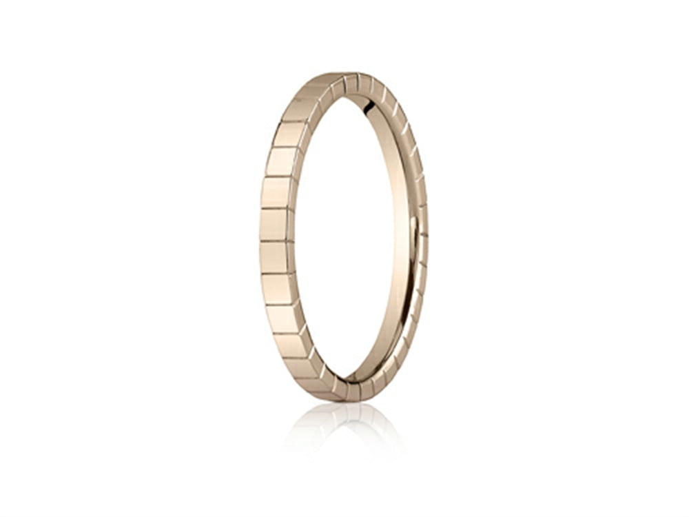 Benchmark 2mm High Polished Carved Design Wedding Band Ring