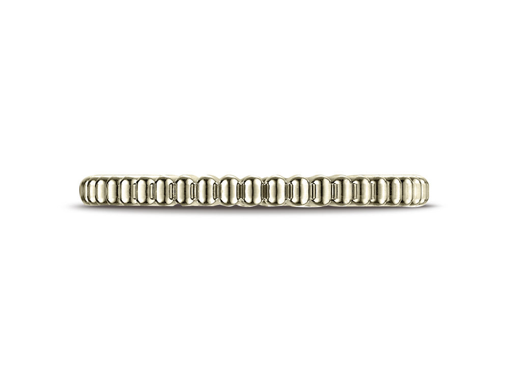 Benchmark 14k Gold 2mm Gear Cut Design Wedding Band Ring