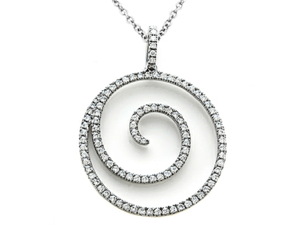 Karina B Diamond Fashion Wave Pendant Necklace