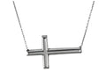 Finejewelers 925 Sterling Silver Sideways Cross Pendant Necklace on 18 Inch Chain