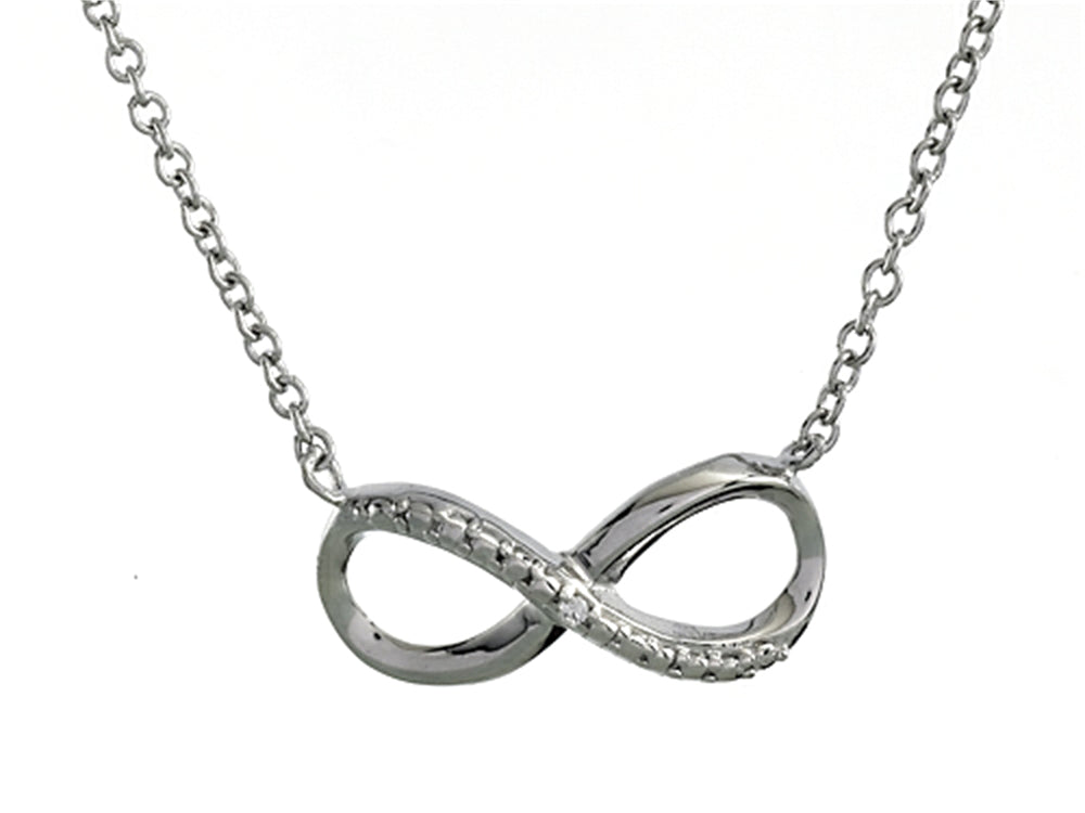 Finejewelers 925 Sterling Silver Cubic Zirconia Infiniti Pendant Necklace on 18 Inch Chain