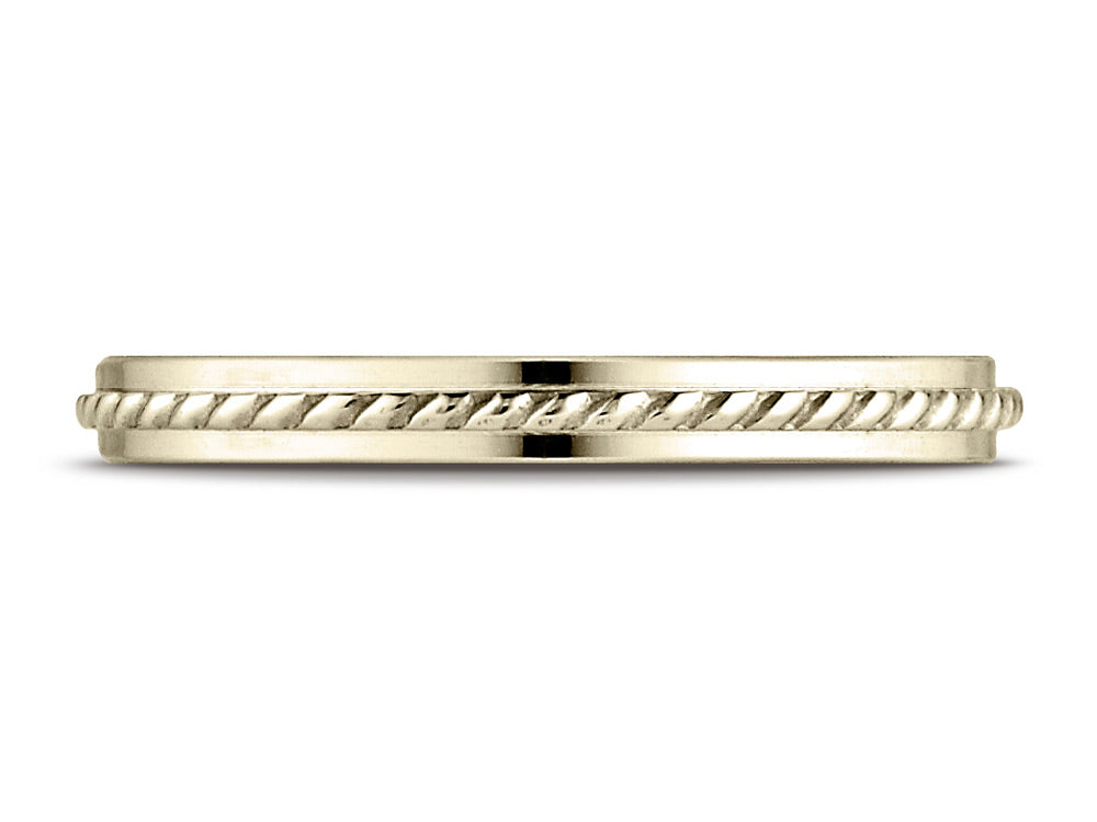 Benchmark 14k Gold 2mm High Polished Rope Center Design Wedding Band Ring