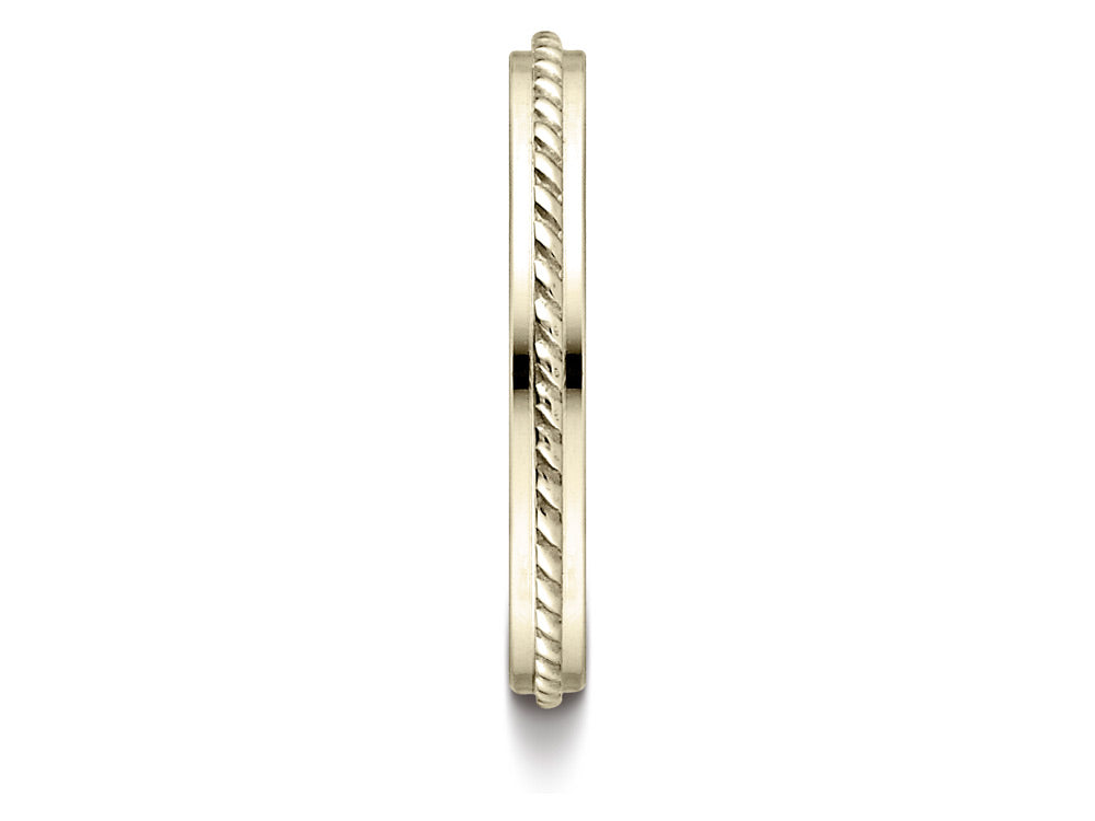 Benchmark 14k Gold 2mm High Polished Rope Center Design Wedding Band Ring