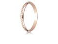 Benchmark 14k Rose Gold 2mm High Polished Rope Center Design Wedding Band Ring