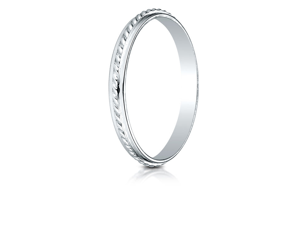 Benchmark 14k Gold 2mm High Polished Rope Center Design Wedding Band Ring