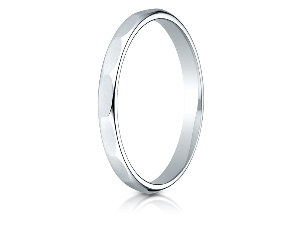 Benchmark 14k Gold 2mm High Polished Faceted Design Wedding Band Ring