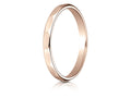 Benchmark 14k Rose Gold 2mm High Polished Faceted Design Wedding Band Ring