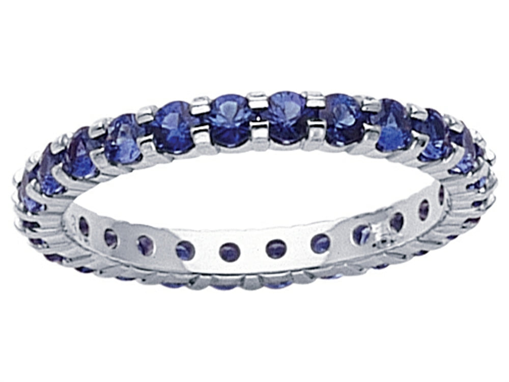 Karina B Genuine Sapphire Shared Prongs Eternity Band