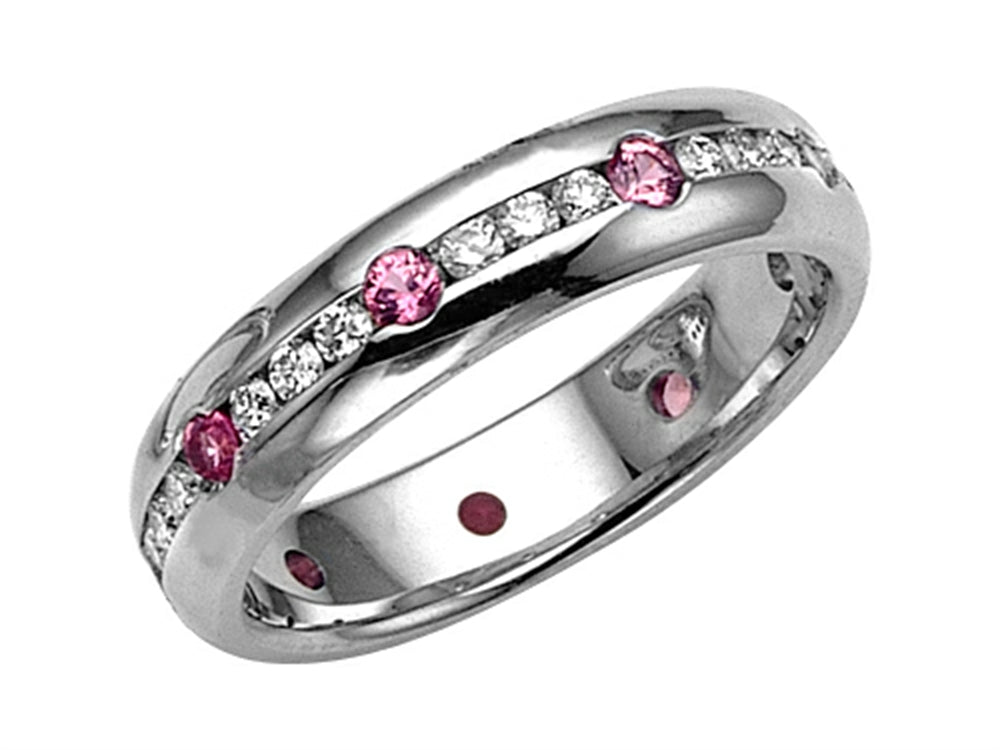 Karina B Genuine Pink Sapphire Eternity Band