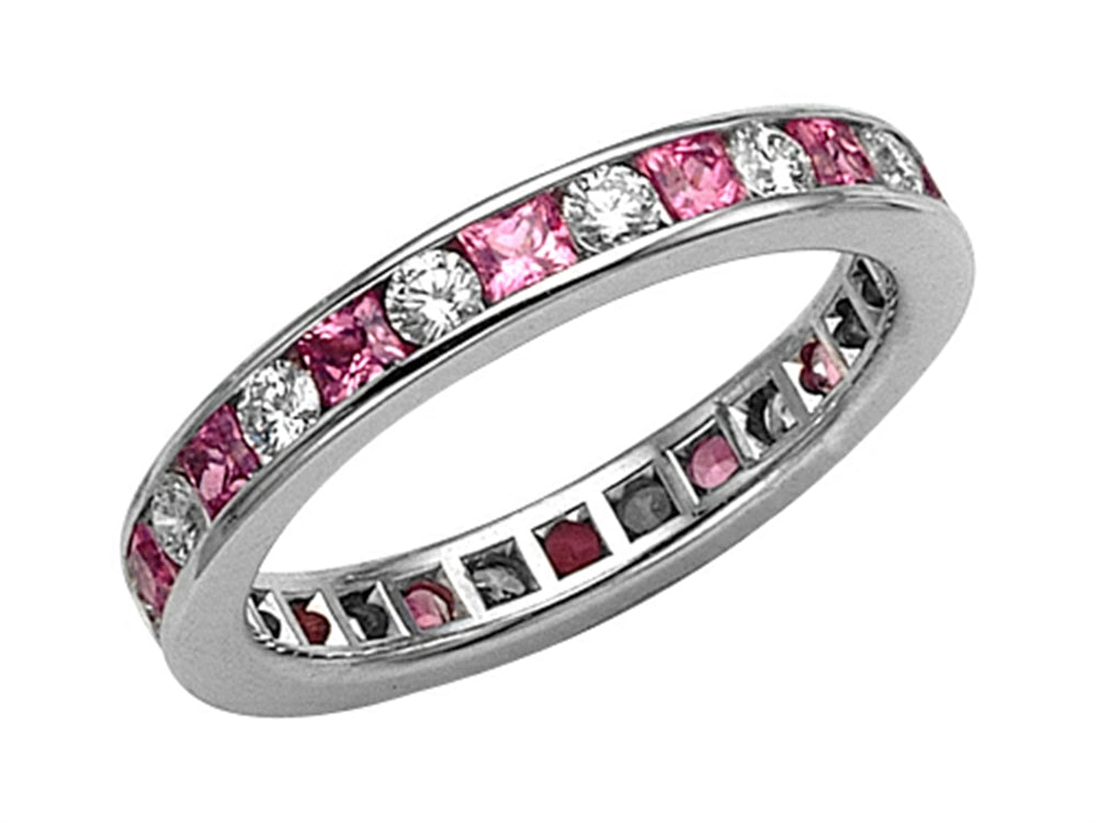 Karina B Genuine Pink Sapphire Eternity Band