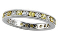 Karina B Round Diamond and Yellow Sapphire Eternity Band With Milgrain