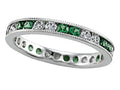 Karina B Round Diamond and Tsavorite Eternity Band With Milgrain