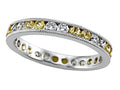 Karina B Diamond and Yellow Sapphire Eternity Band With Milgrain