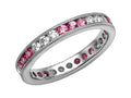 Karina B Genuine Pink Sapphire Eternity Band With Millgrain