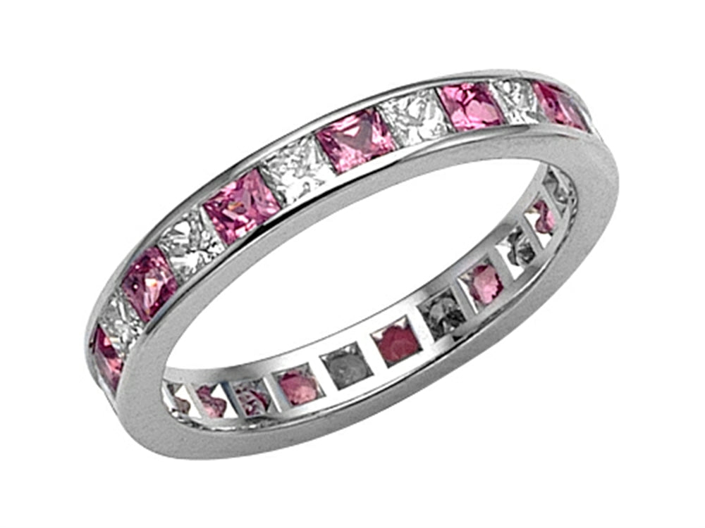 Karina B Genuine Pink Sapphire Eternity Band