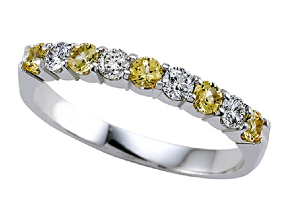 Karina B Diamond and Yellow Sapphire Band