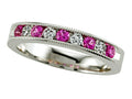 Karina B Diamond and Pink Sapphire Band With Milgrain