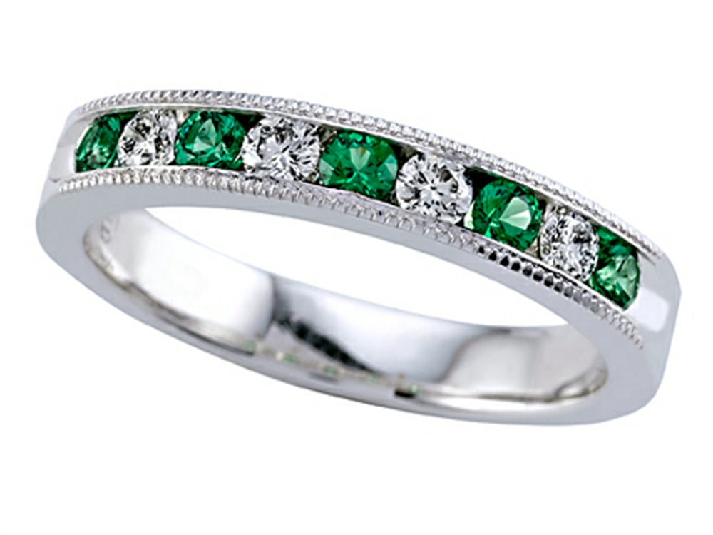 Karina B Diamond and Tsavorite Band With Milgrain