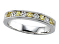 Karina B Diamond and Yellow Sapphire Band W/milgrain