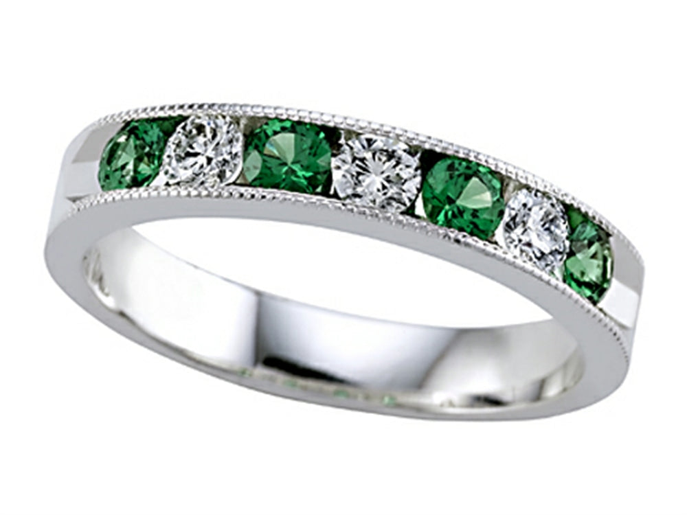 Karina B Diamond and Tsavorite Band With Milgrain