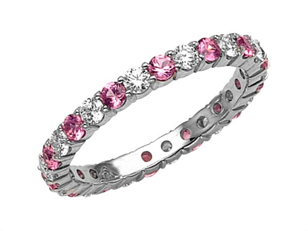 Karina B Genuine Pink Sapphire Eternity Band