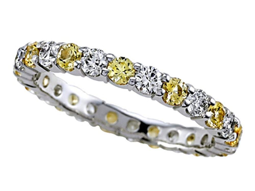 Karina B Diamond and Yellow Sapphire Eternity Band