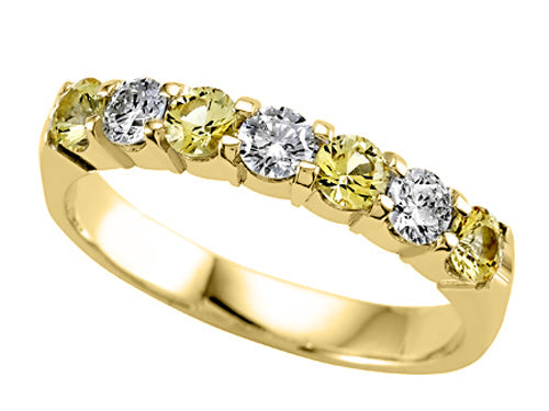 Karina B™ Round Diamond and Yellow Sapphire Band