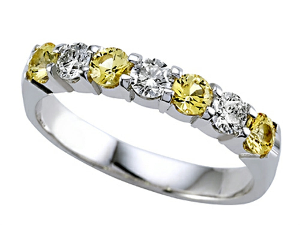 Karina B™ Round Diamond and Yellow Sapphire Band