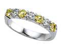 Karina B Round Diamond and Yellow Sapphire Band