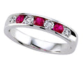 Karina B Round Diamond and Ruby Band