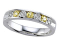 Karina B Round Diamond and Yellow Sapphire Band