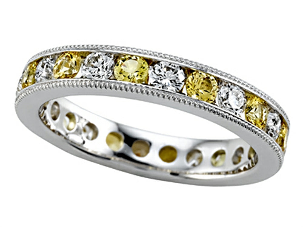 Karina B Diamond and Yellow Sapphire Eternity Band