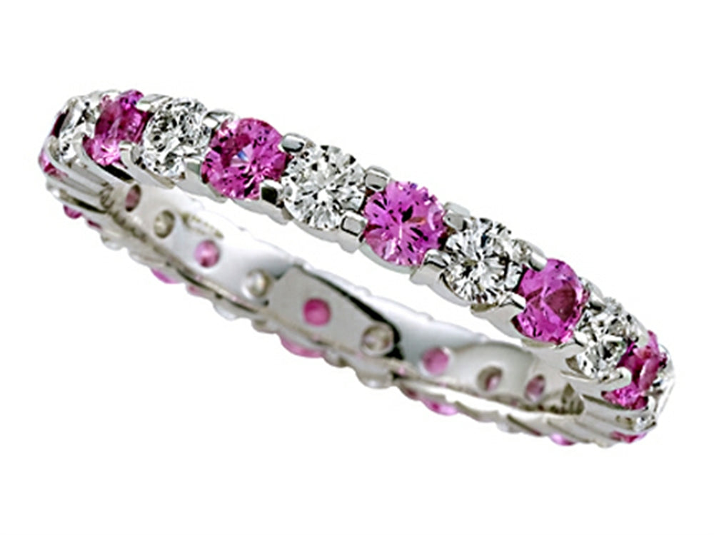 Karina B Round Diamond and Pink Sapphire Eternity Band