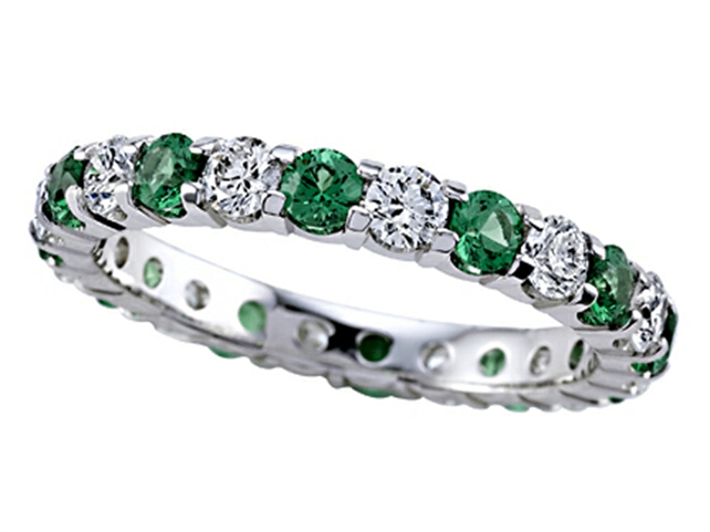 Karina B Round Diamond and Tsavorite Eternity Band