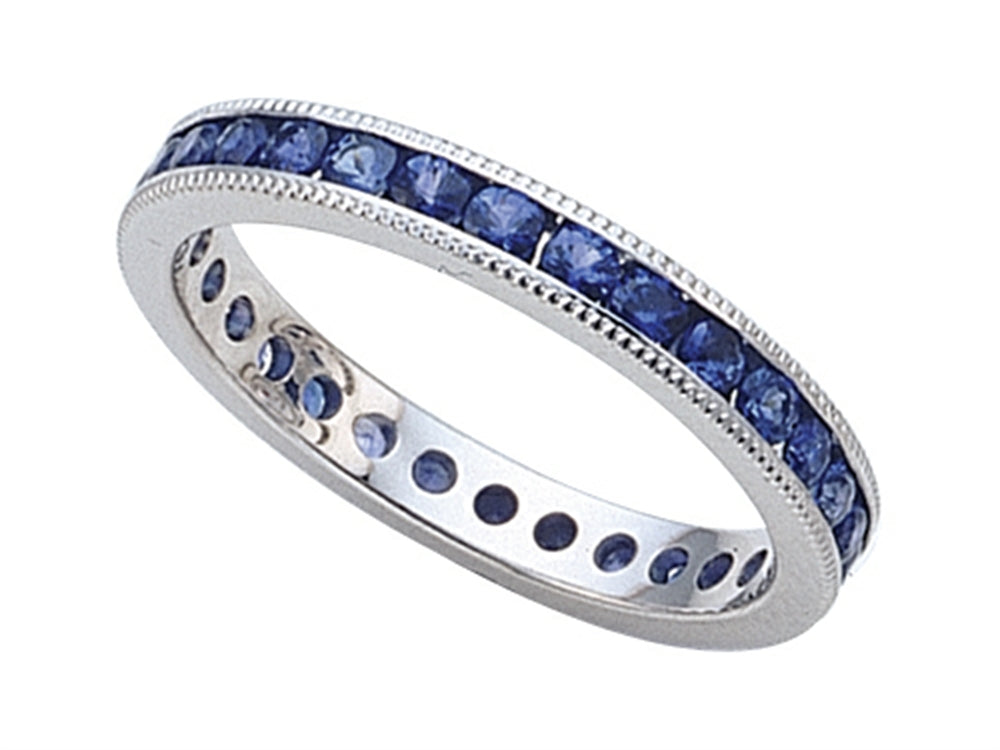 Karina B Genuine Sapphire Eternity Band With Millgrain