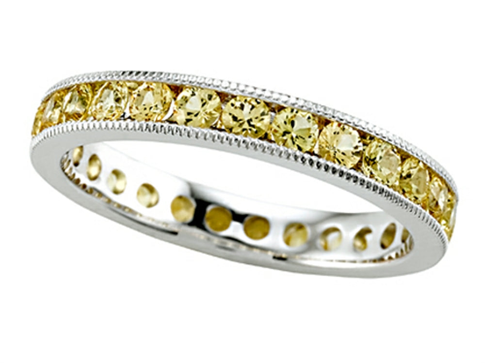 Karina B Round Yellow Sapphire Eternity Band With Milgrain