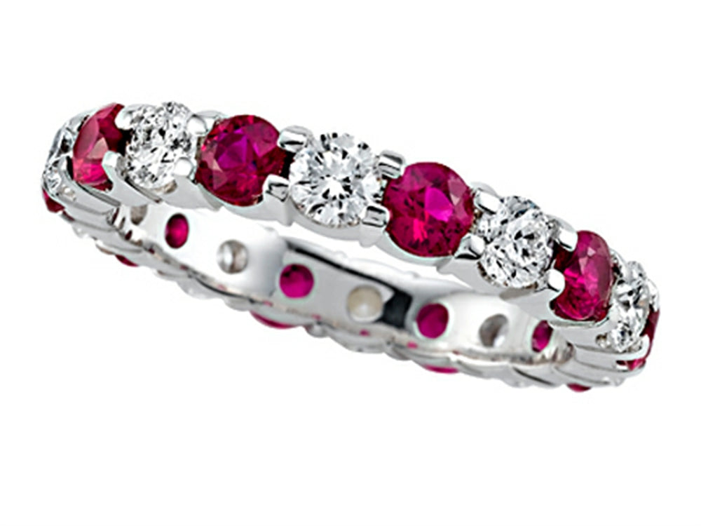 Karina B Round Diamond and Ruby Eternity Band