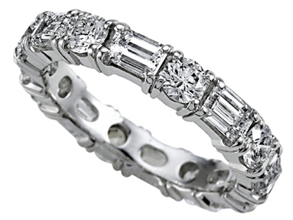 Karina B Diamond Emerald Cut and Round All Around Band