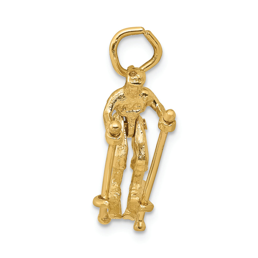 FJC Finejewelers 14k Yellow Gold Moveable Snow Skier Charm