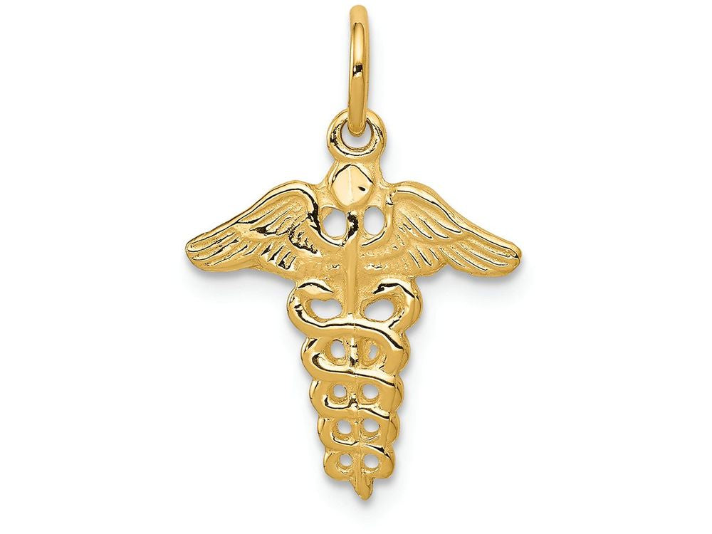 FJC Finejewelers 14k Yellow Gold Caduceus Charm