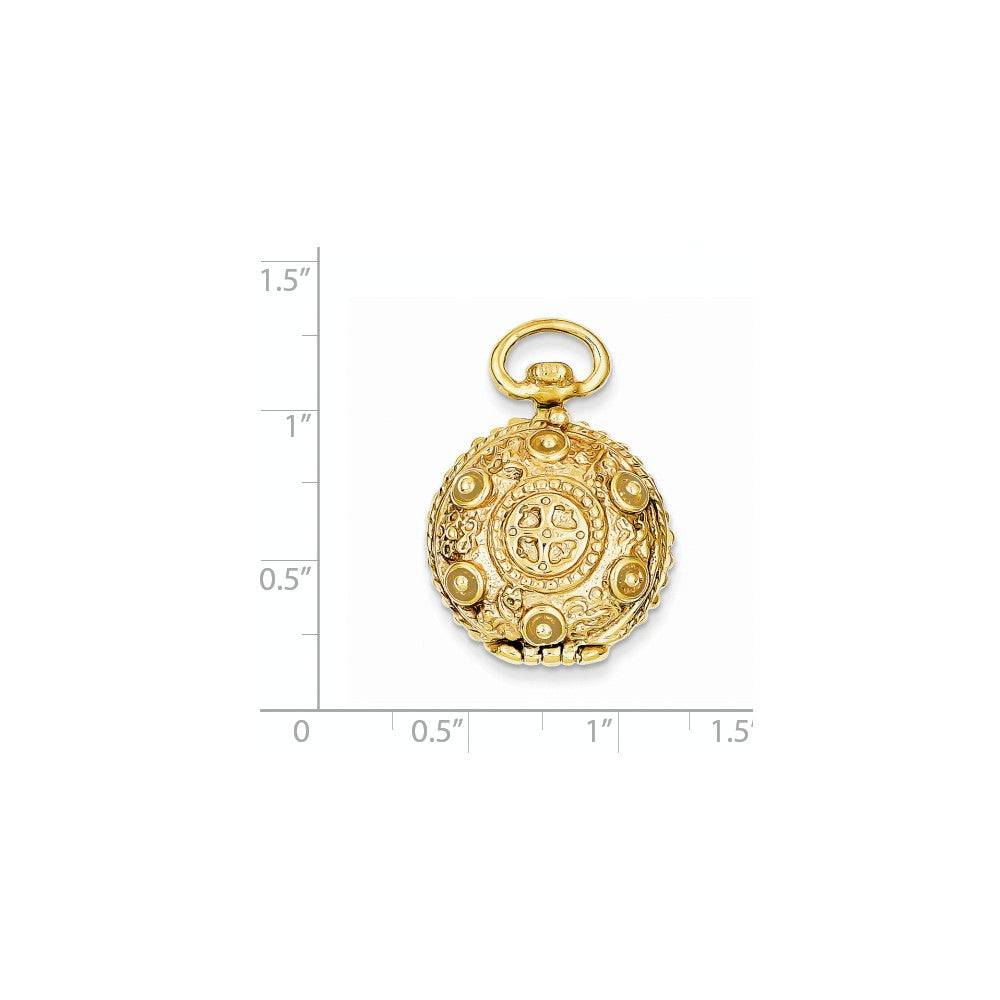 FJC Finejewelers 14k Fancy Domed Locket Pendant Necklace 18 inch chain included