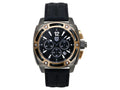 Andrew Marc Men's G III Bomber Gunmetal Case With Black Strap Chronograph Watch
