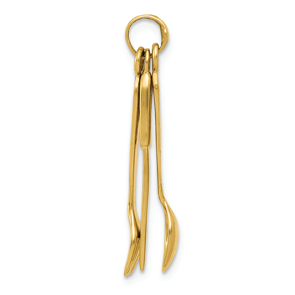 FJC Finejewelers 14k Yellow Gold Knife  Fork Spoon Charm