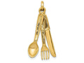 FJC Finejewelers 14k Yellow Gold Knife  Fork Spoon Charm