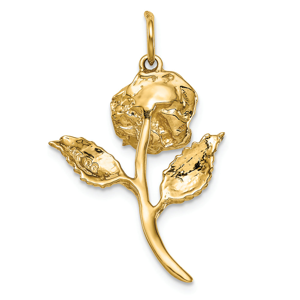 FJC Finejewelers 14k Yellow Gold CZ Rose Charm