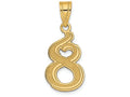 FJC Finejewelers 14k Yellow Gold Polished Etched Number 8 Charm
