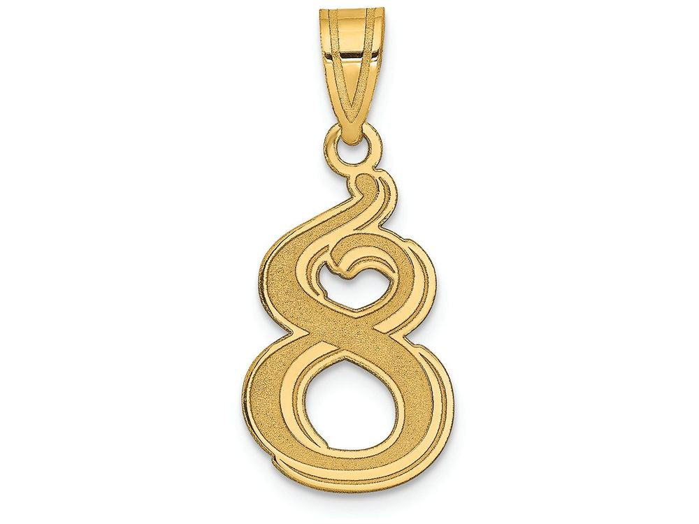 FJC Finejewelers 14k Yellow Gold Polished Etched Number 8 Charm