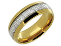 Lancello Tungsten 8mm Yellow IP Plating Etched Wedding Band