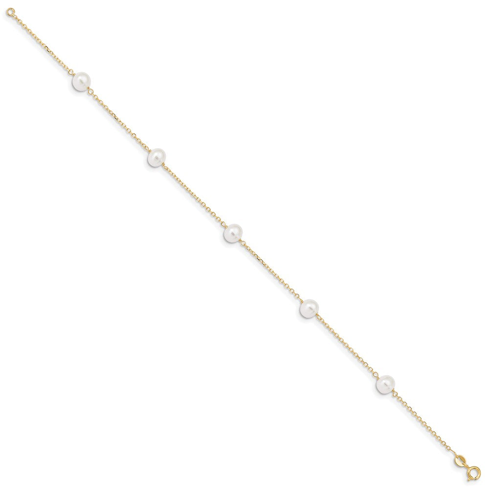 FJC Finejewelers 9 Inch 14k 9 Inch Pearl Anklet (Smaller Ankles)