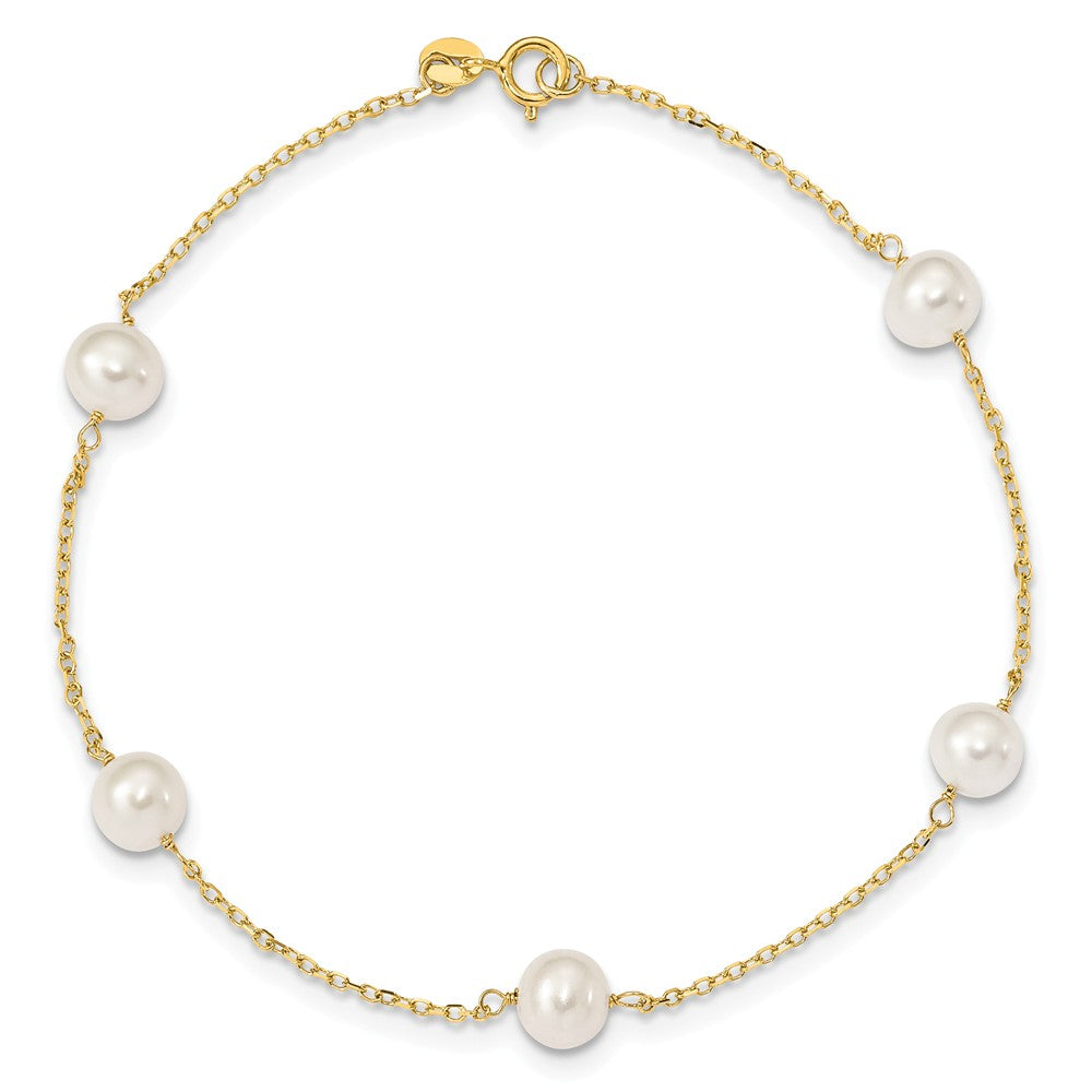 FJC Finejewelers 9 Inch 14k 9 Inch Pearl Anklet (Smaller Ankles)